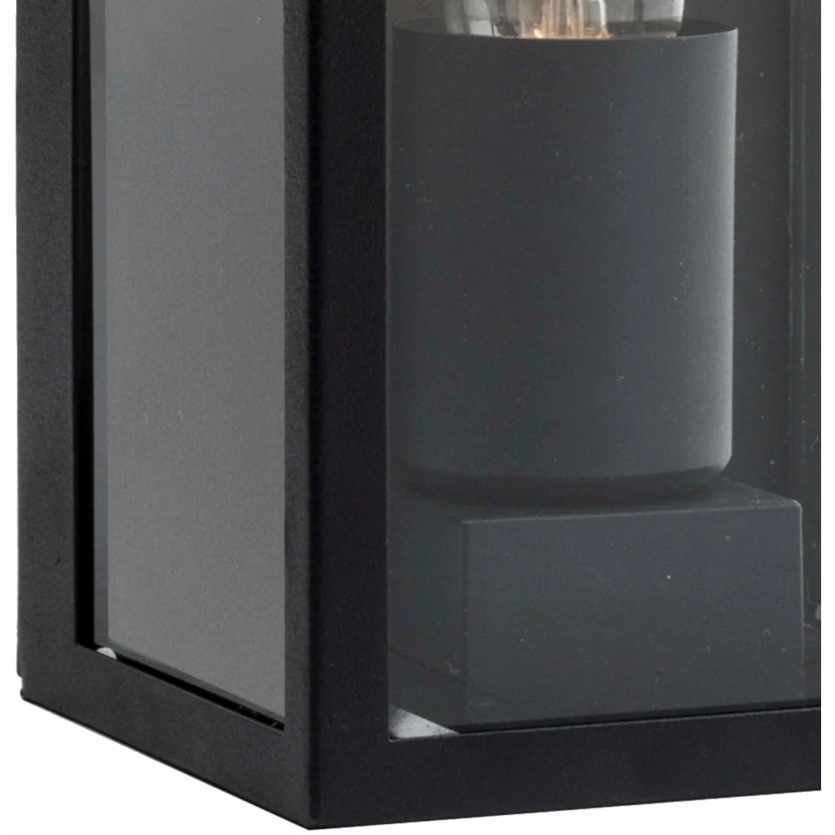 Set Of 2 Mansfield Black With Clear Glass Ip44 Outdoor Wall Lights - Black & Clear – image 3