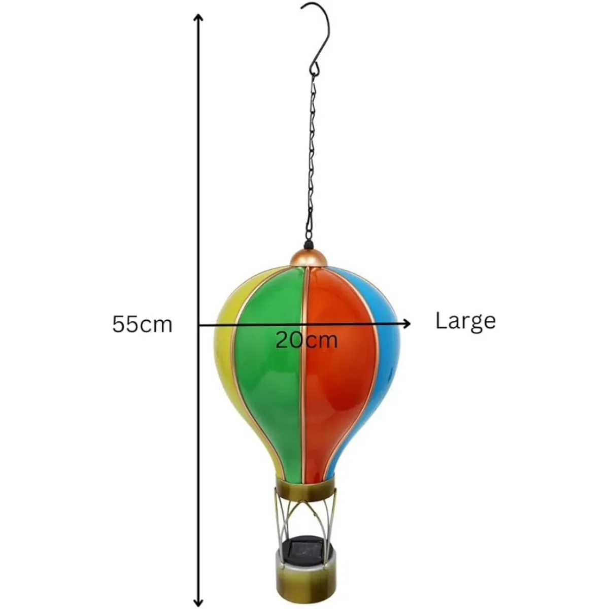 Rainbow Solar Hot Air Balloon Outdoor Hanging LED Light for Garden Patio - Rainbow – image 2
