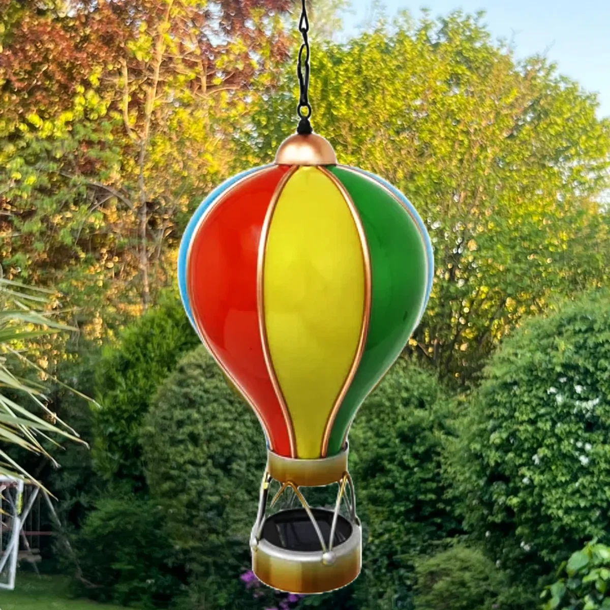 Rainbow Solar Hot Air Balloon Outdoor Hanging LED Light for Garden Patio - Rainbow – image 1