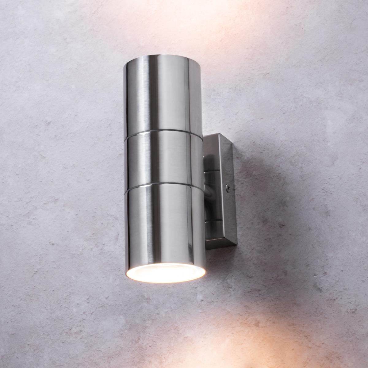2 Pack of Kenn Up and Down Outdoor Wall Lights - Polished Steel – image 4