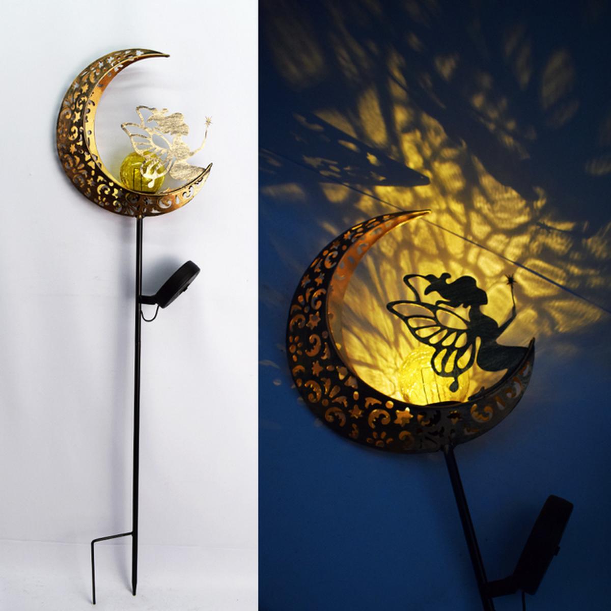 Fairy Sitting On The Moon Garden Solar Light - Bronze – image 2