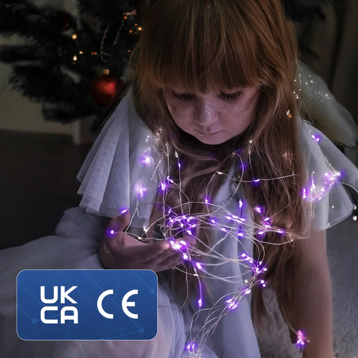 Keplin LED Battery-Powered Fairy Lights, Pack of 2 - 2 x 50 LED, 5m Copper Wire - Purple – image 2