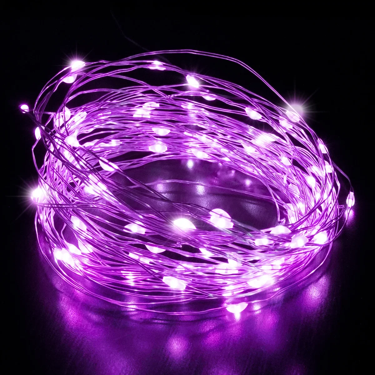 Keplin LED Battery-Powered Fairy Lights, Pack of 2 - 2 x 50 LED, 5m Copper Wire - Purple – image 1