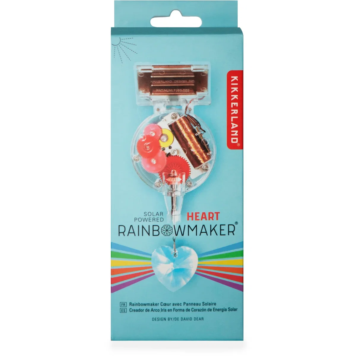 Kikkerland Solar Powered Heart Rainbow Maker - Clear – image 2