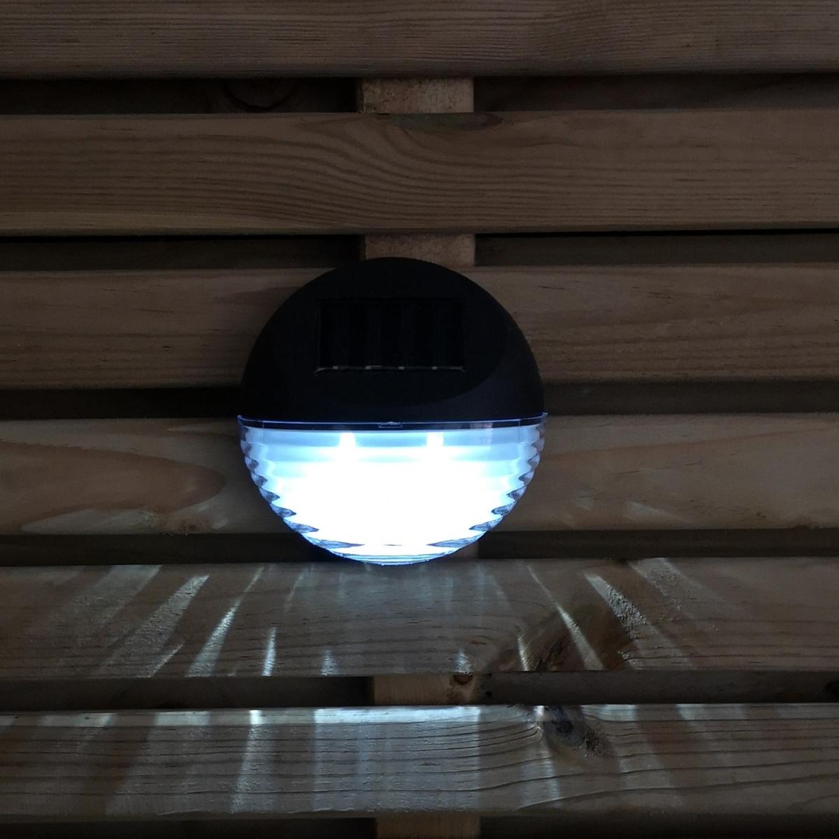 LED Outdoor Solar Wall Mounted Garden Fence Light - Black – image 2