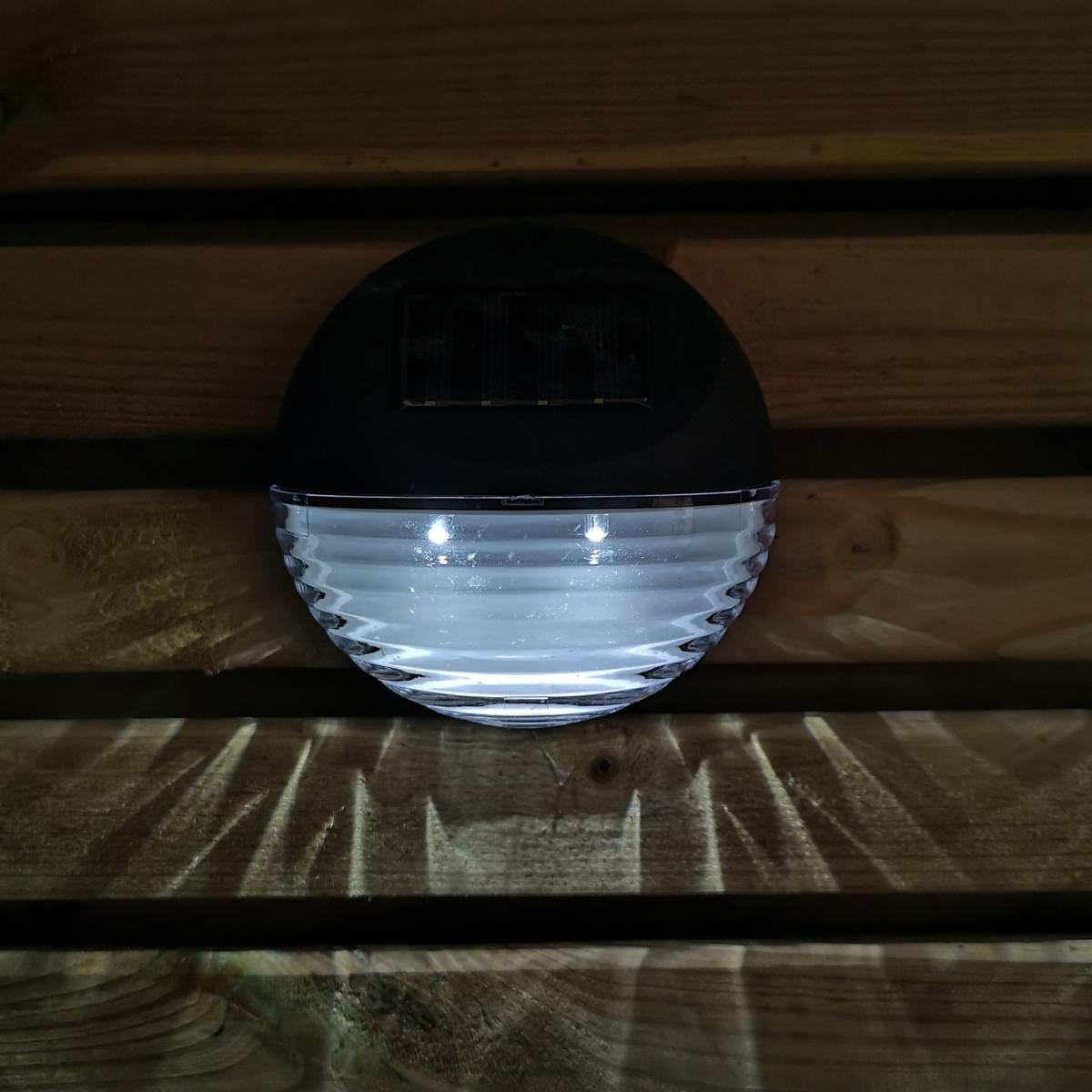 LED Outdoor Solar Wall Mounted Garden Fence Light - Black – image 3