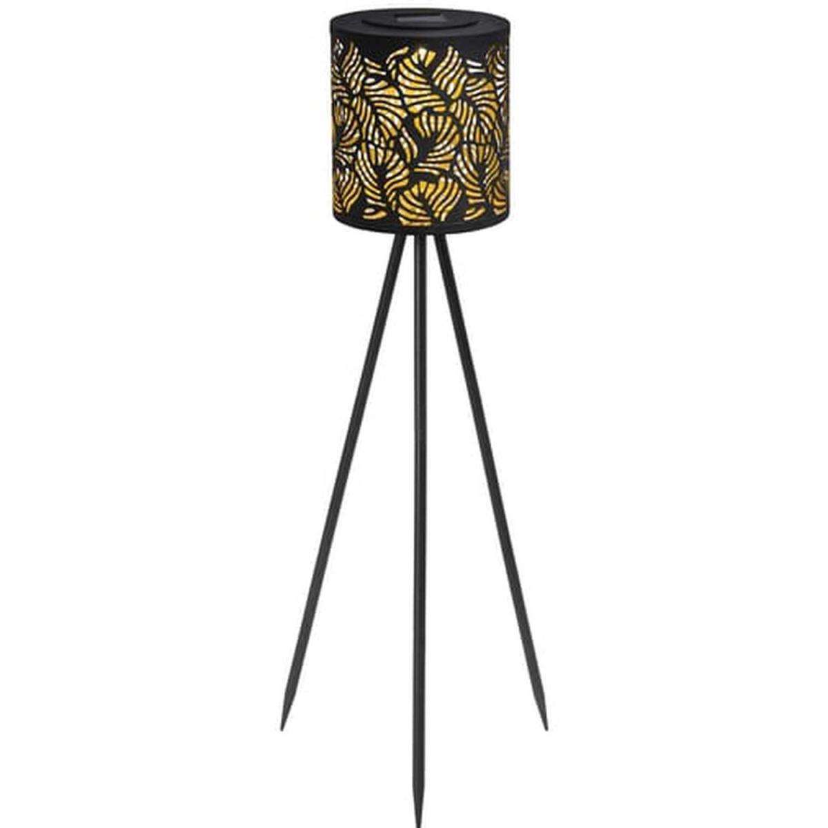 Leaf Print Metal Lamp Solar Light - Black – image 4