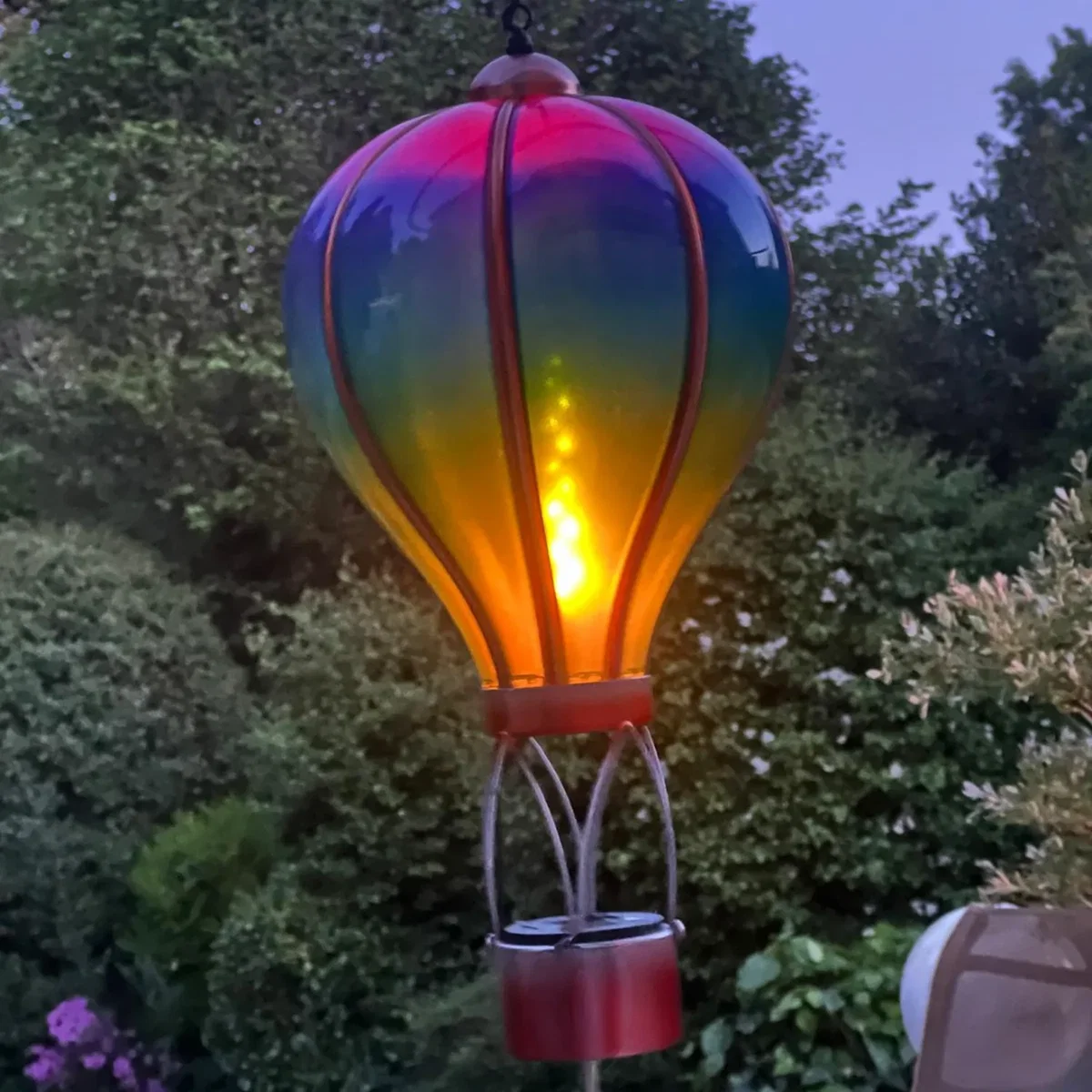 Aurora Solar Hot Air Balloon Outdoor Hanging LED Light for Garden Patio - Blue – image 3