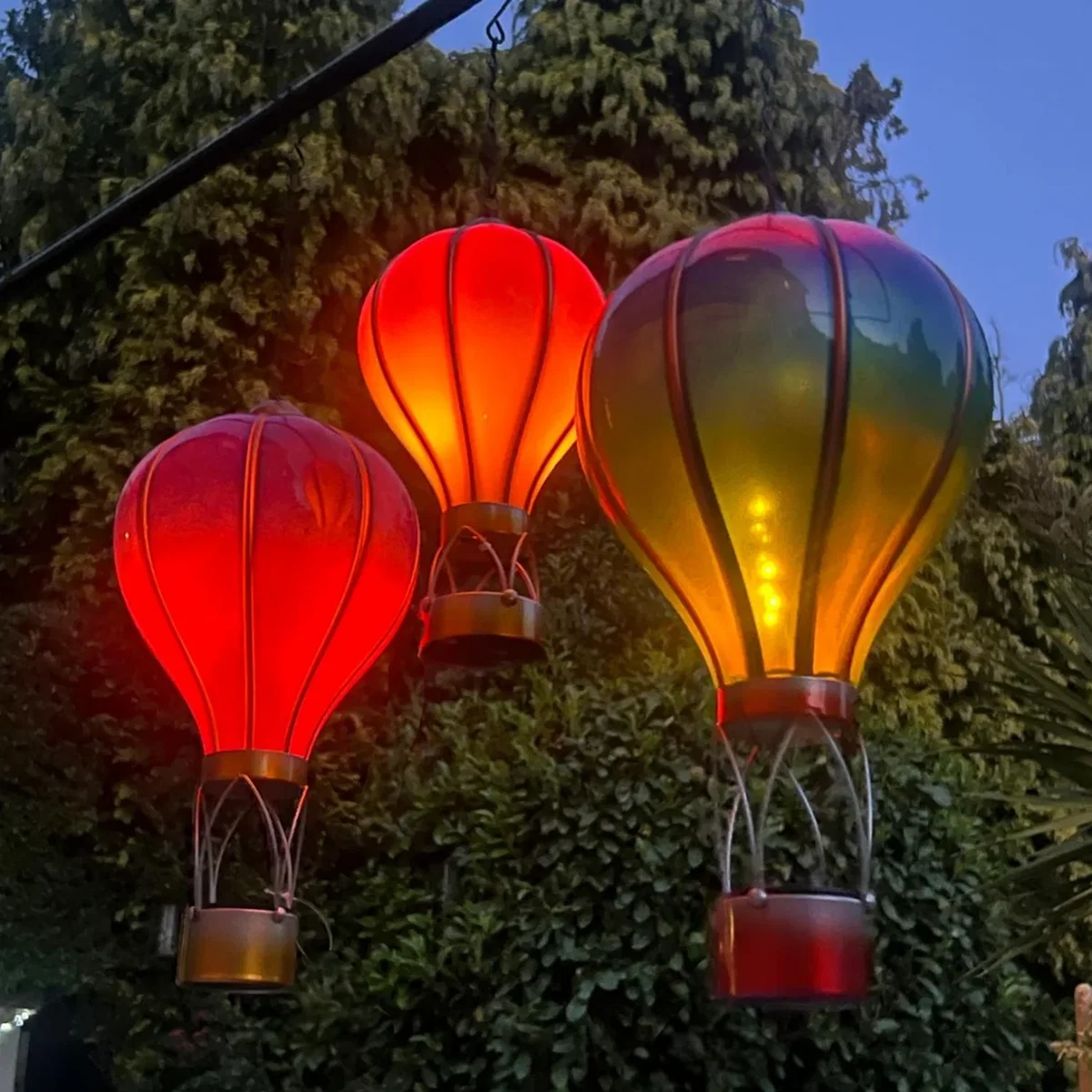 Aurora Solar Hot Air Balloon Outdoor Hanging LED Light for Garden Patio - Blue – image 5