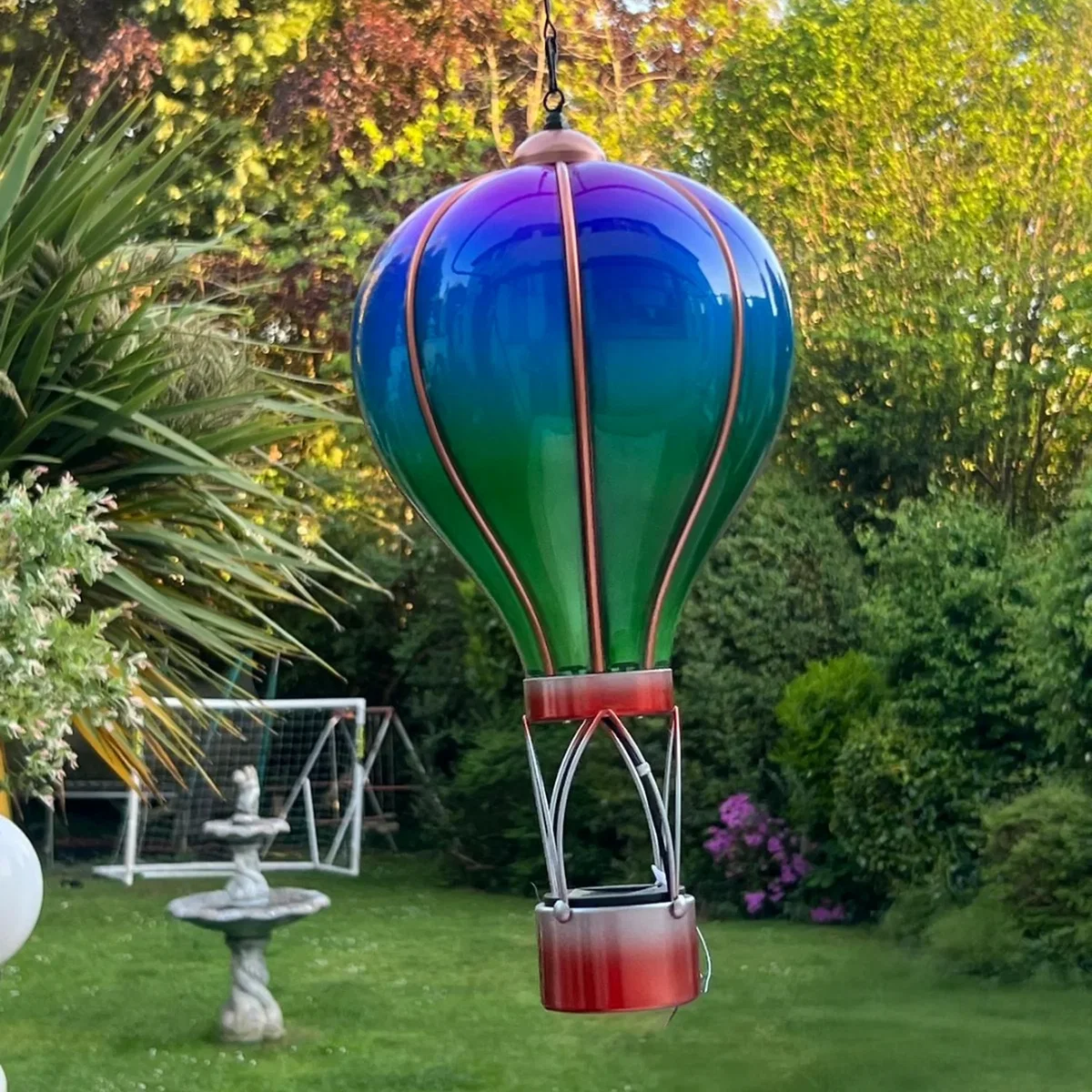 Aurora Solar Hot Air Balloon Outdoor Hanging LED Light for Garden Patio - Blue – image 1