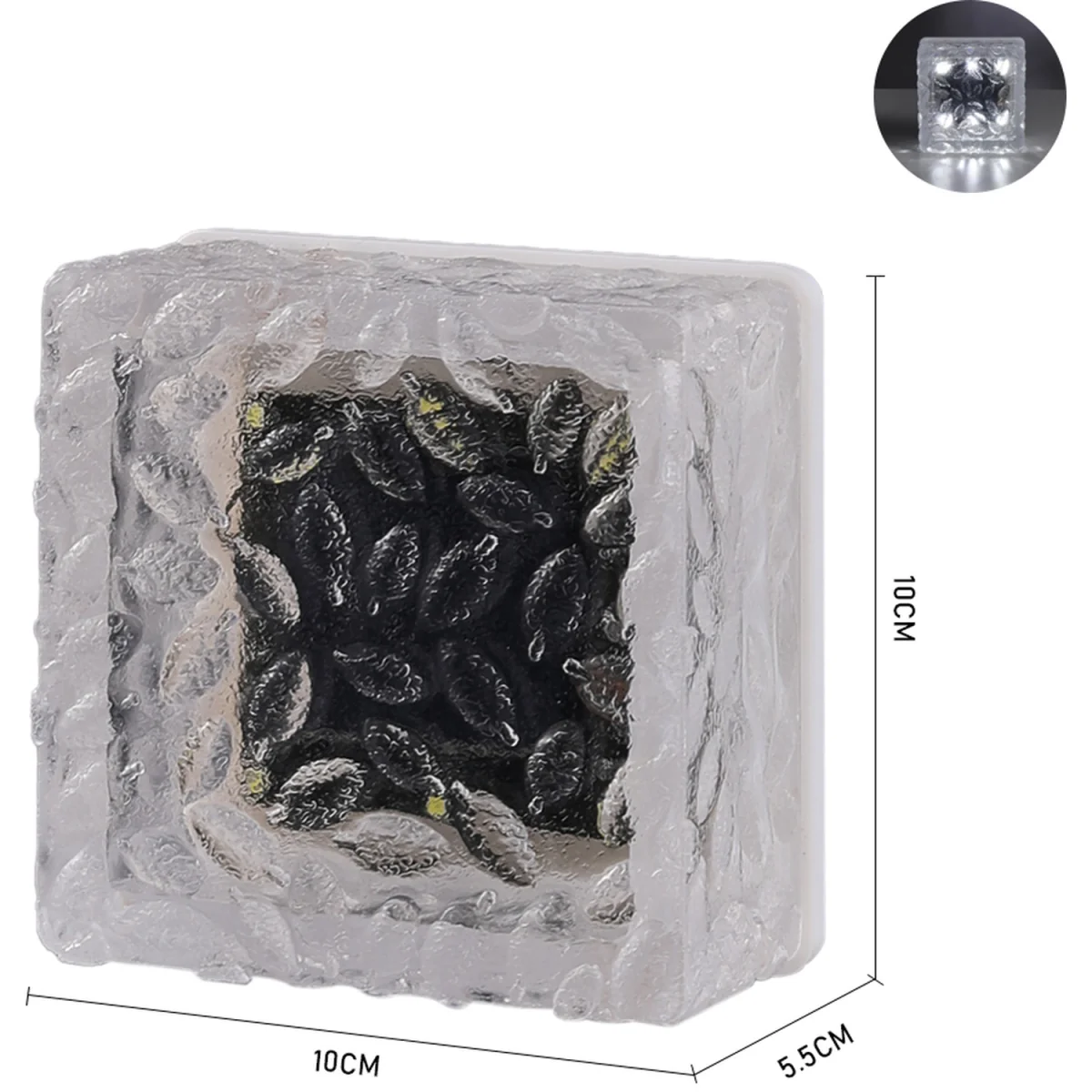 Solar-Powered Acrylic LED Brick Light - Transparent – image 2