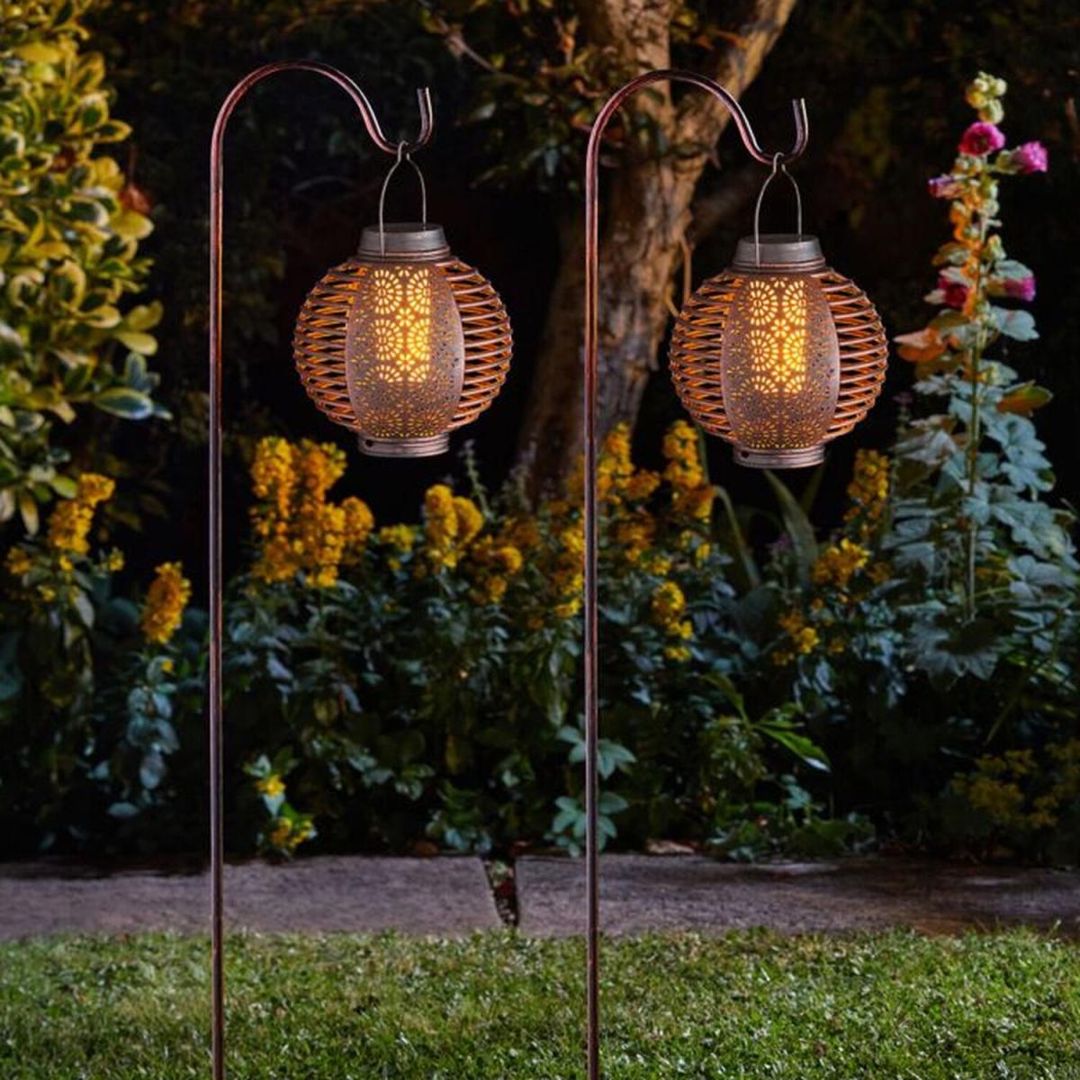 2 Pack Forli Flaming Lanterns With Hooks  - Black – image 2