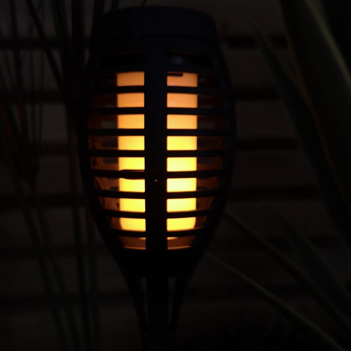 Decorative Flickering Flame Solar Garden Path Light - Black – image 4