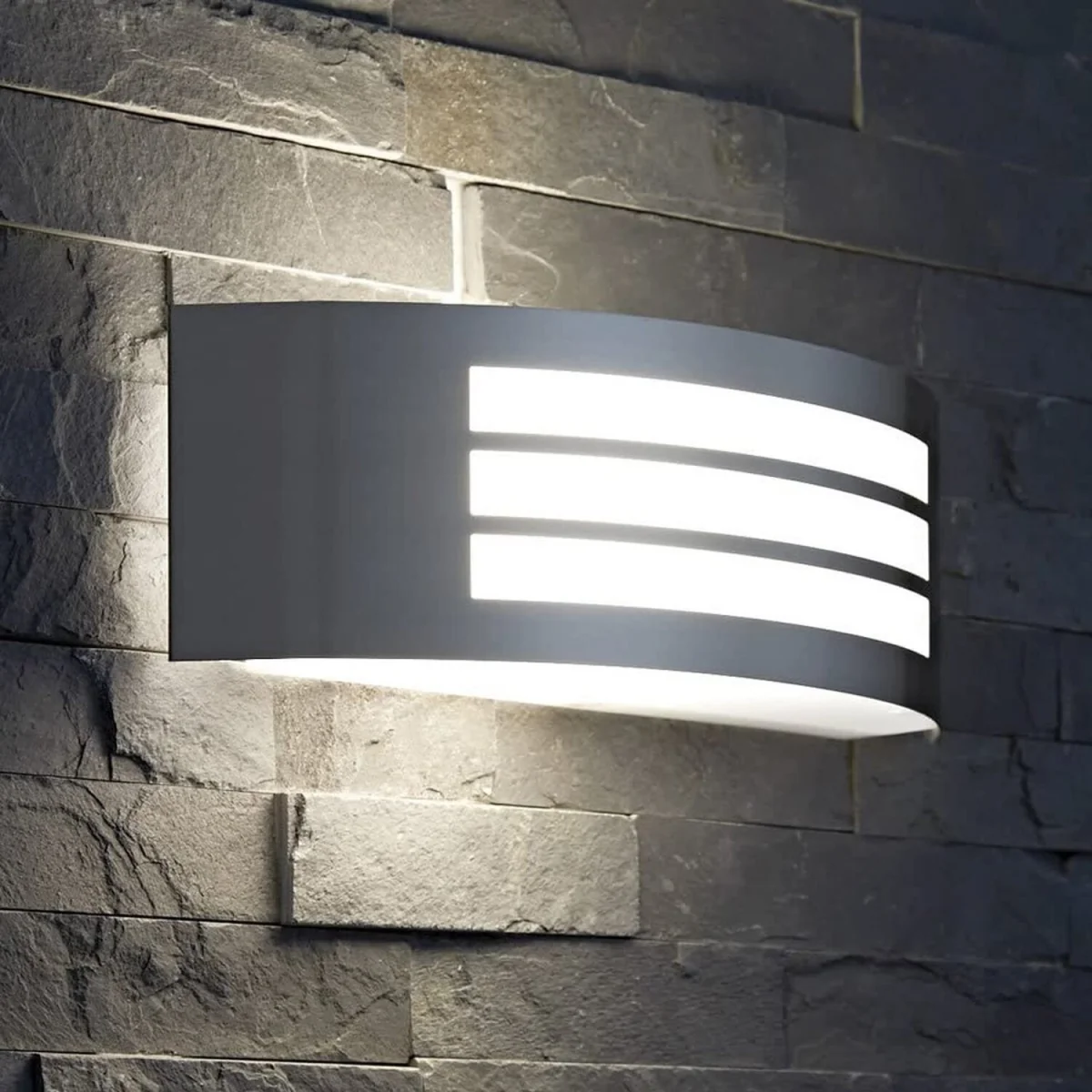 CGC STRIKER Stainless Steel Curved Arc Outdoor Wall Light - Grey / silver – image 4