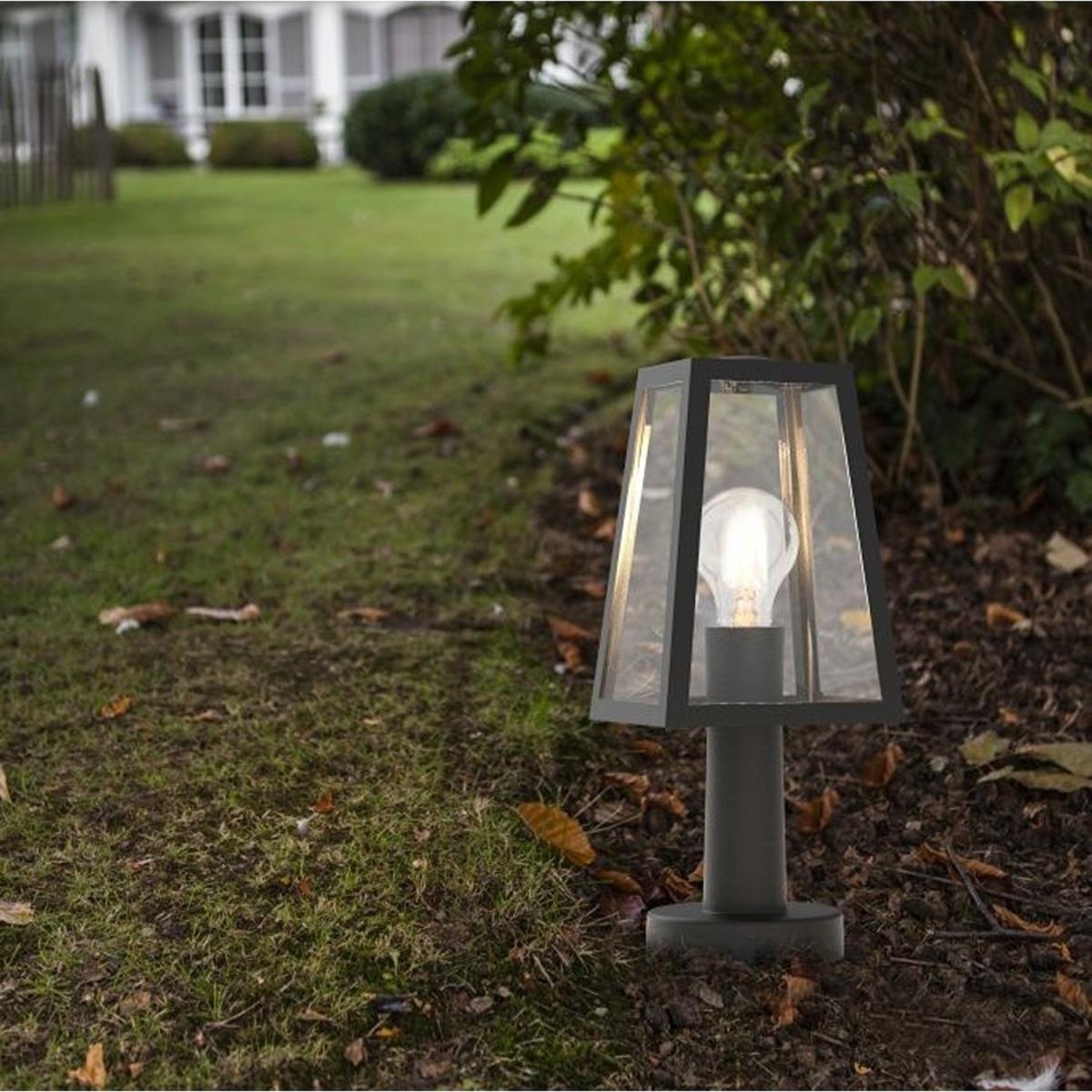 CGC LOUIE Black Modern Outdoor Lantern Short Post Light - Black – image 5