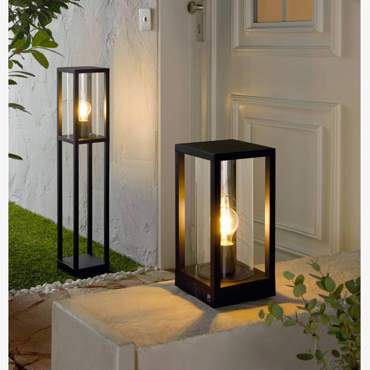 Eglo Cascinetta Black Caged Outdoor Pedestal Lamp - black – image 1
