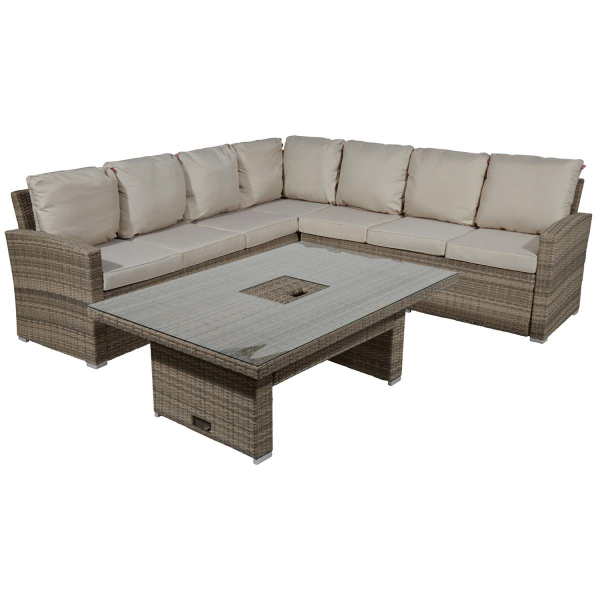 New Hampshire Corner Dining Set - Patio & Decking Al Fresco Furniture Set - Light Colour Outdoor Corner Sofa with Table – image 2