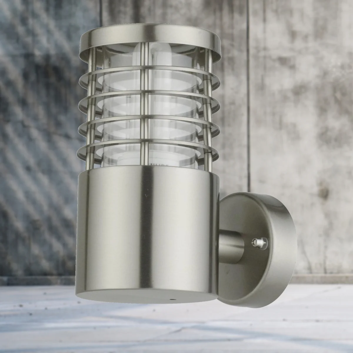 Bloom Brushed Stainless Steel Outdoor Wall Light - Stainless Steel & Clear – image 4