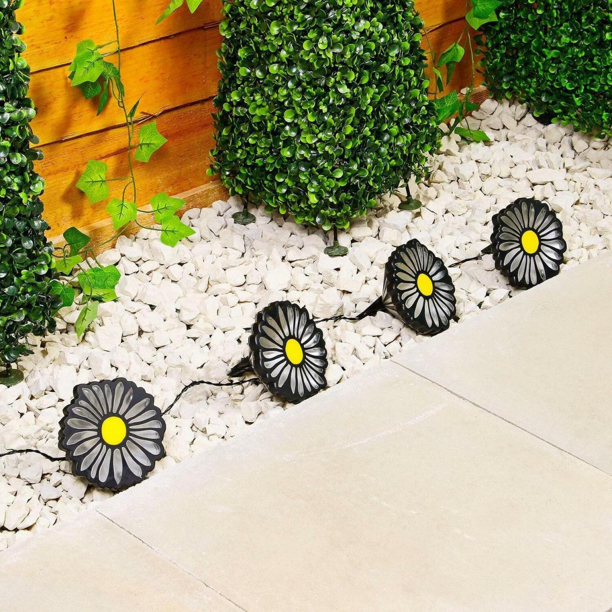 4 Pack Daisy Solar Stake Lights  - White – image 2