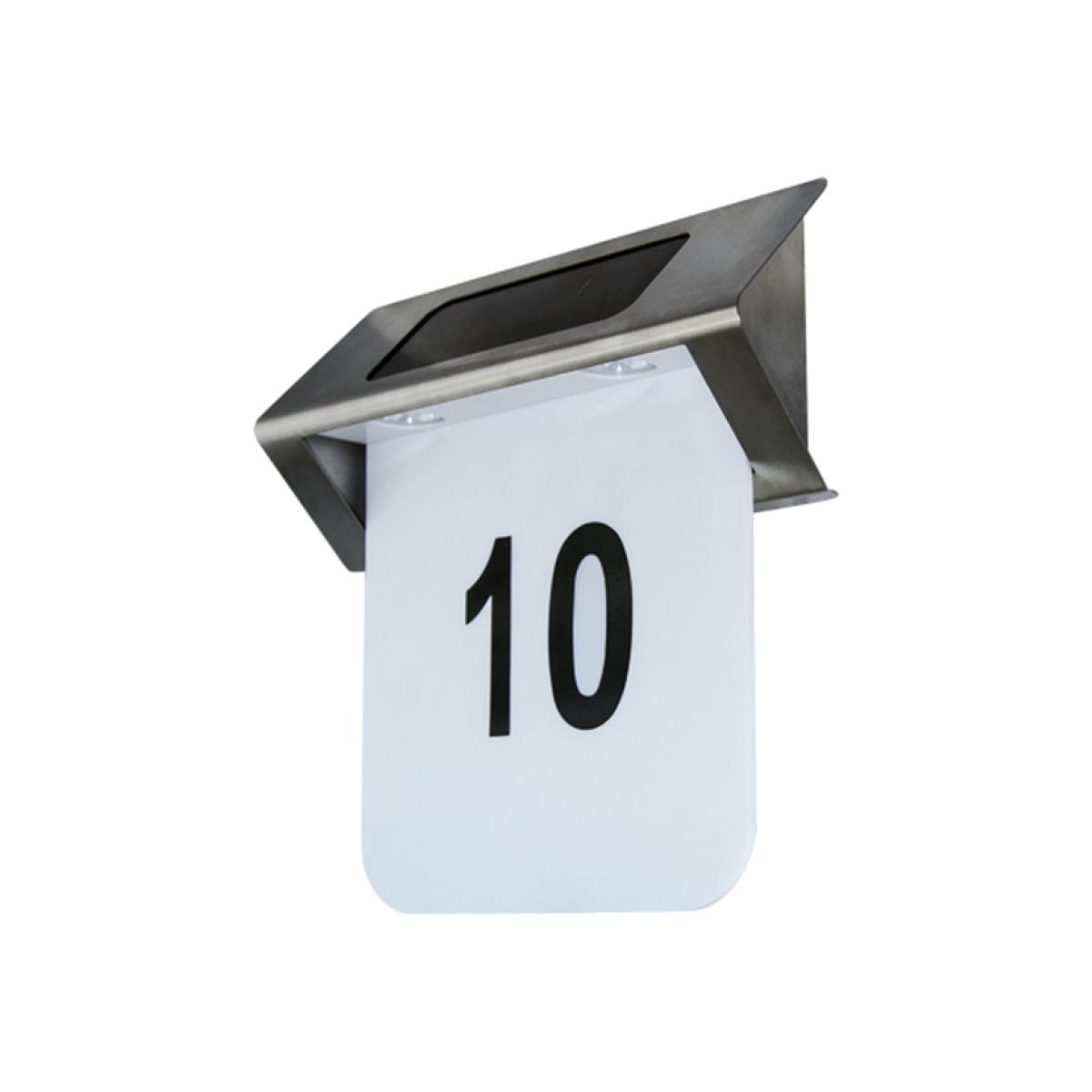 CGC JUNI Stainless Steel Solar Outdoor LED Wall Light With House Number - Steel – image 1