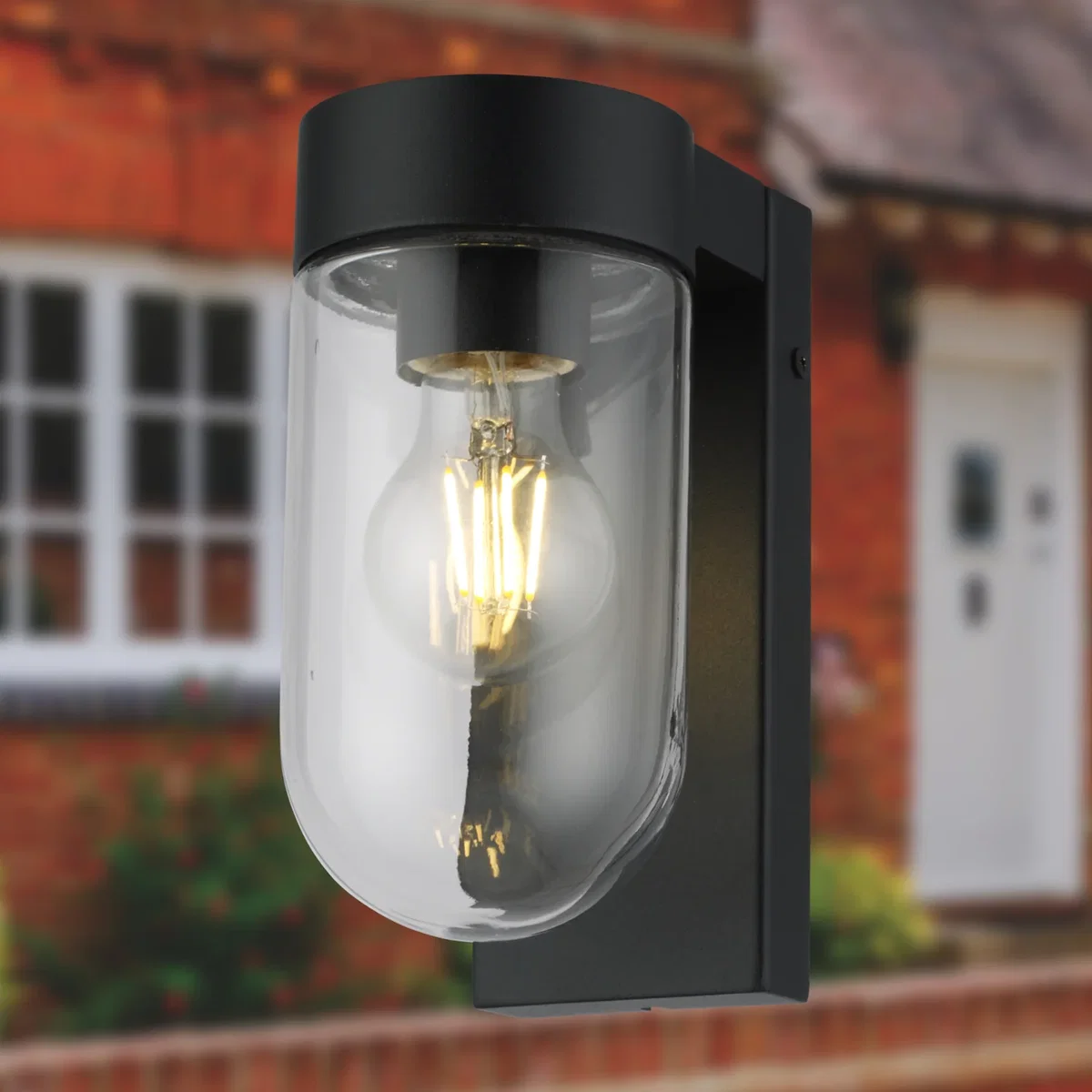 Parnie Outdoor Wall Light - Black And Clear Pc – image 2