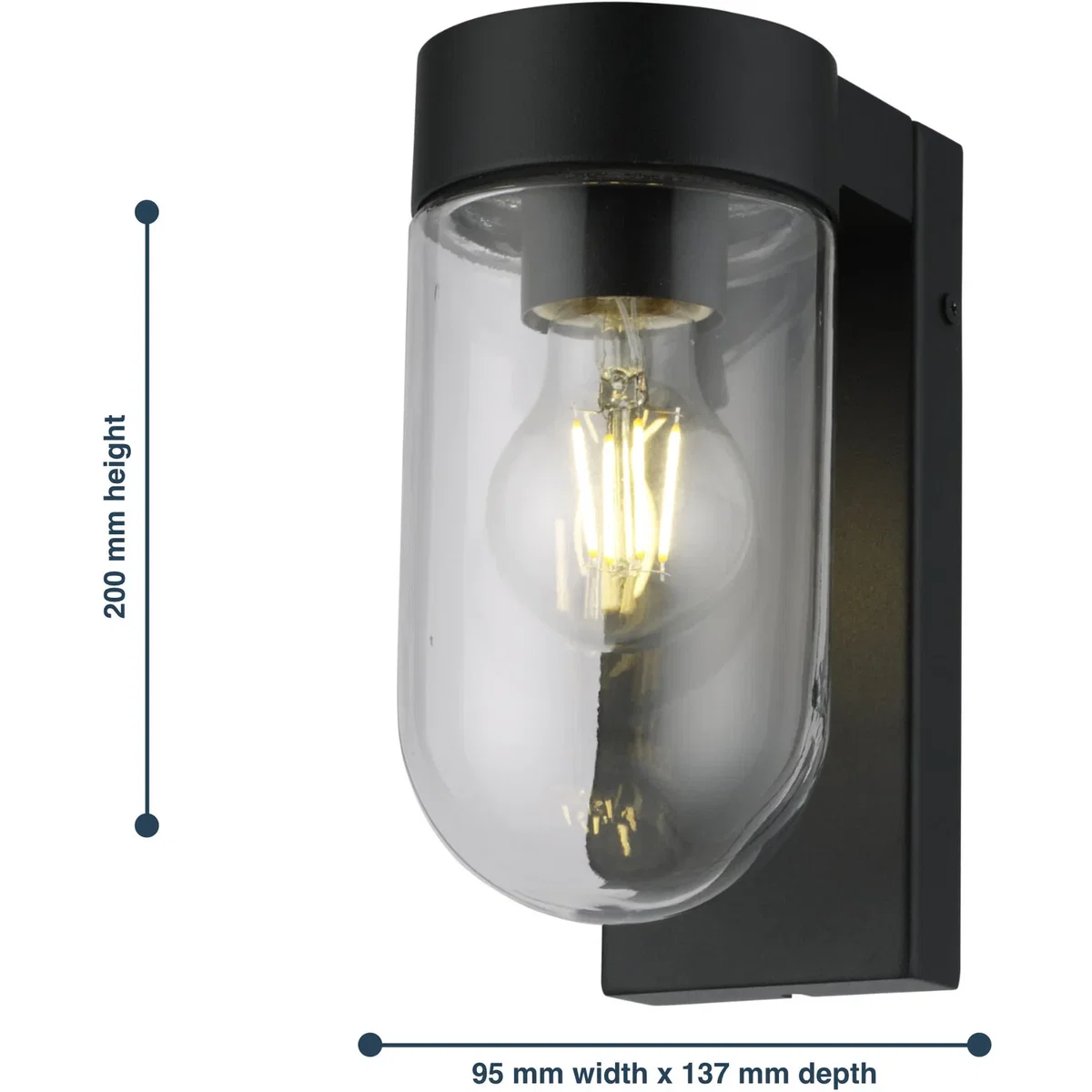 Parnie Outdoor Wall Light - Black And Clear Pc – image 4