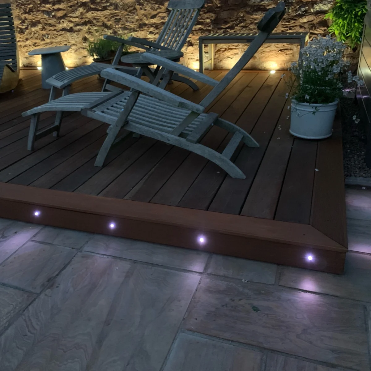 Set Of 10 30mm Stainless Steel Ip67 Warm White Led Decking Kit - Chrome & Clear – image 2