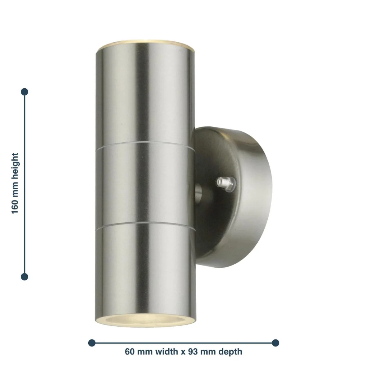 Set Of 2 Blaze Marine Grade Steel Up Down Outdoor Wall Lights - Marine Grade & Clear – image 5