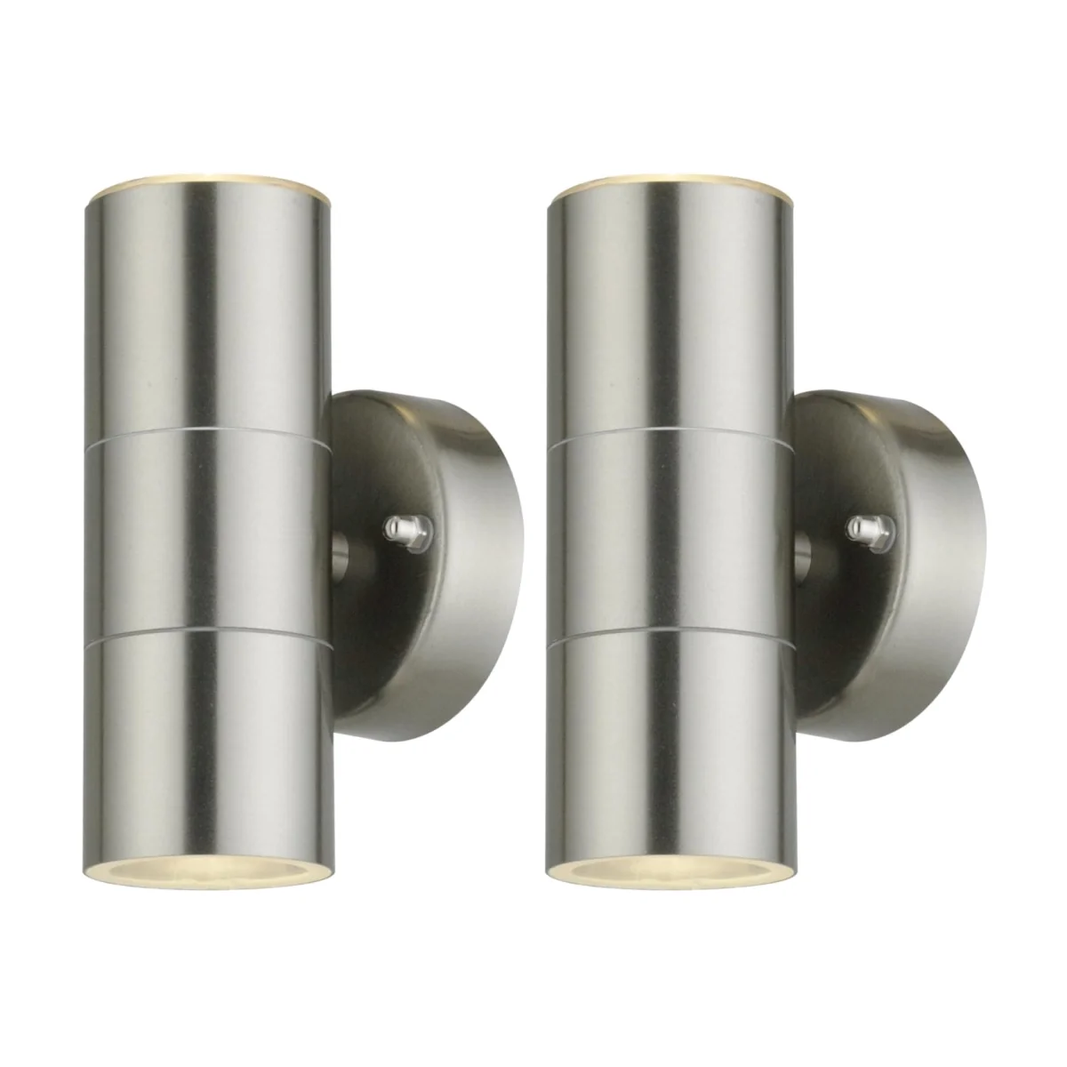 Set Of 2 Blaze Marine Grade Steel Up Down Outdoor Wall Lights - Marine Grade & Clear – image 1