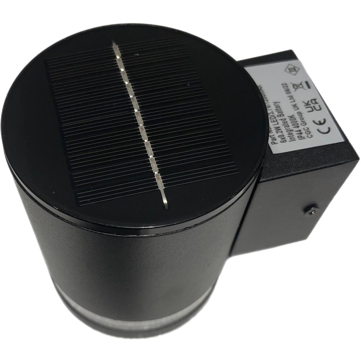 CGC BEX Black Modern Solar Outdoor Wall Lantern Light - Black – image 3