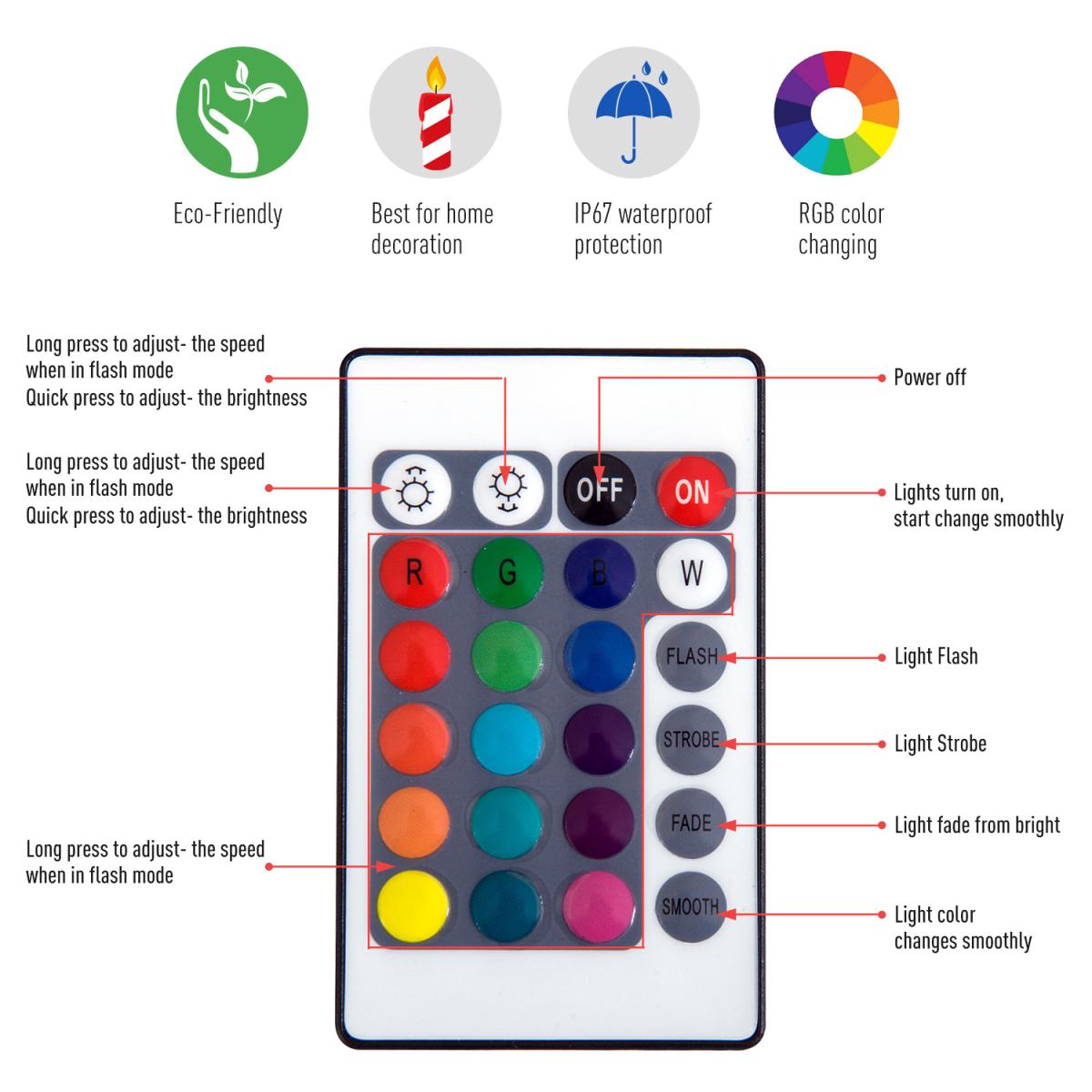 LED Glowing Ball 16 RGB Colours - White / 35cm – image 4