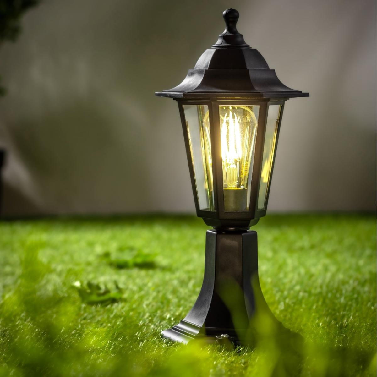 CGC YASMIN Black Outdoor Traditional Lantern Style Medium Post Light - black – image 2