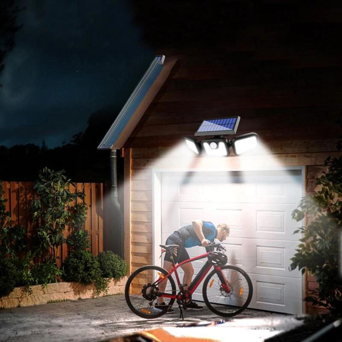 74 LED Solar Powered Outdoor Sensor Light - Black – image 6