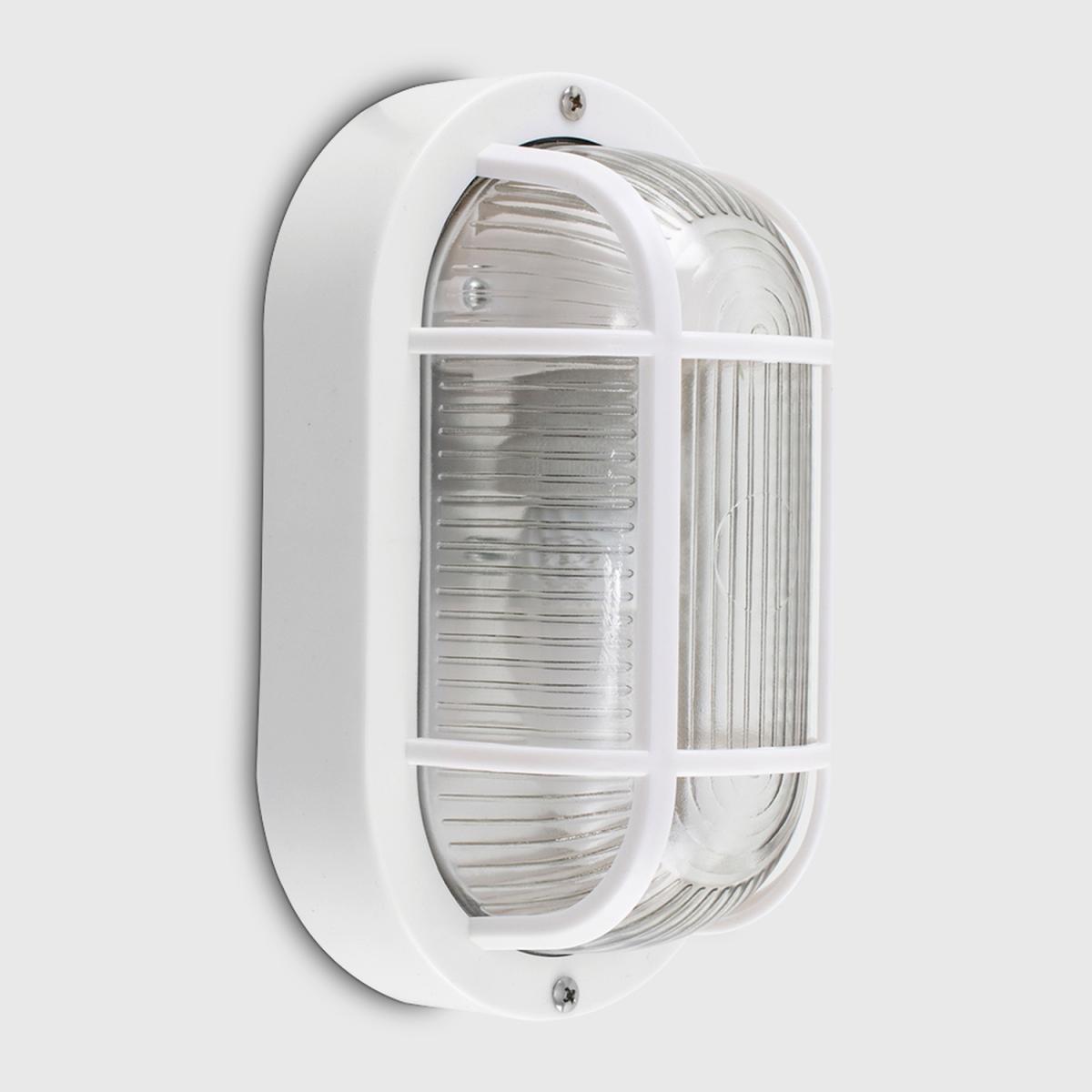 Modern White IP44 Rated Outdoor Garden Security Bulkhead Wall Light - White – image 3