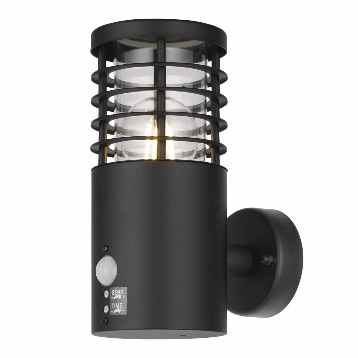 Set Of 2 Bloom Black Ip44 Outdoor Motion Sensor Wall Lights - Black & Clear – image 3