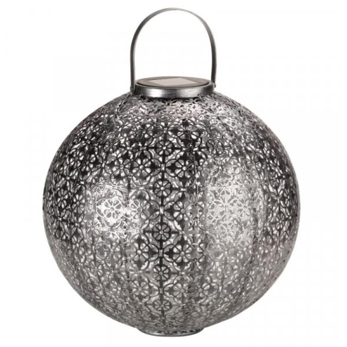 Jumbo Silver Solar Damasque Lantern - Silver – image 2