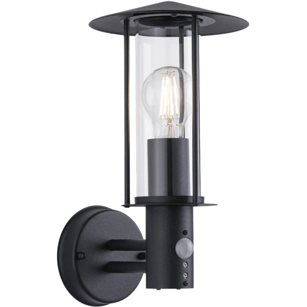 Set Of 2 Treviso Black Motion Sensor Outdoor Security Lights - Black & Clear – image 2