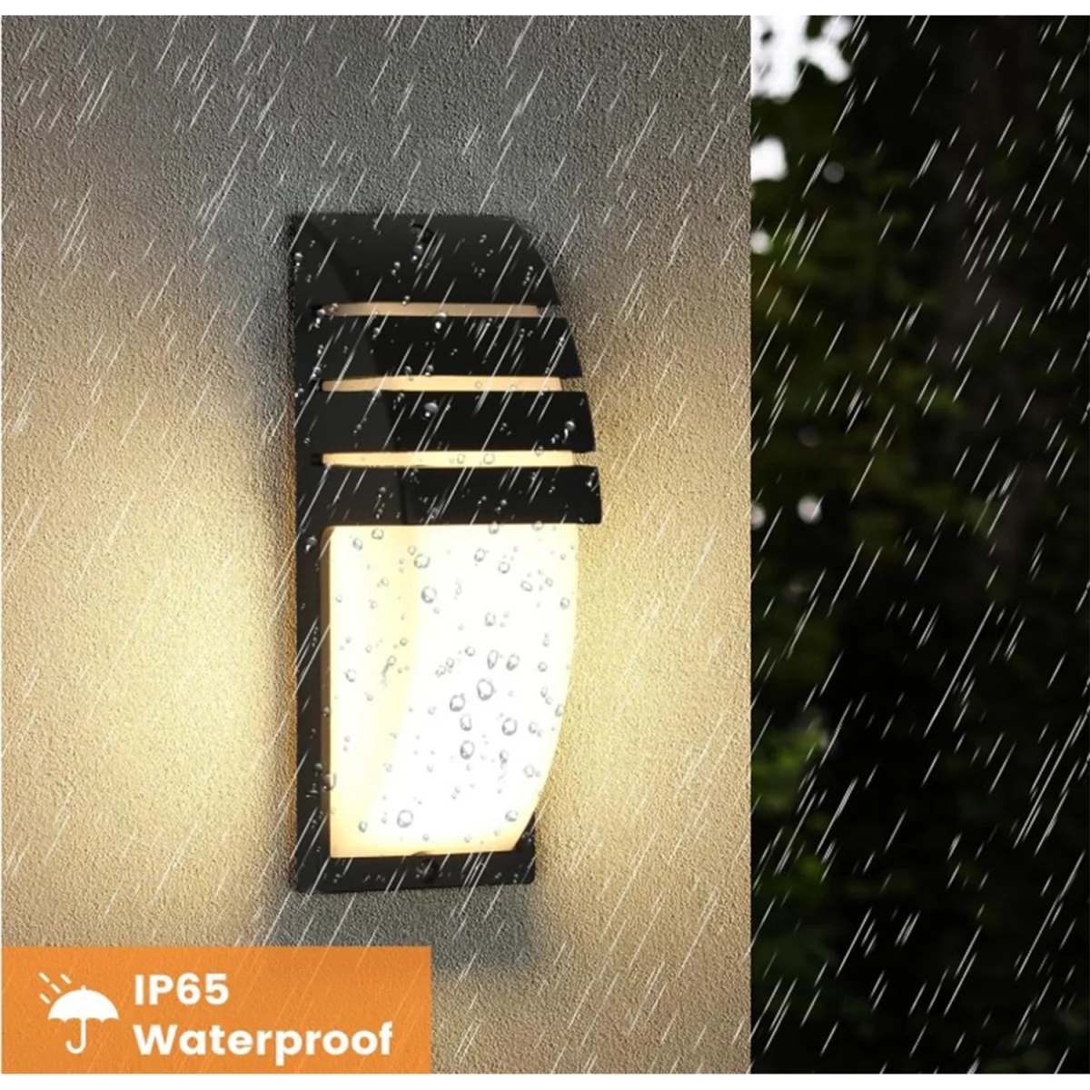 Outdoor Black Wall Light Waterproof IP65 2 Pack – image 2