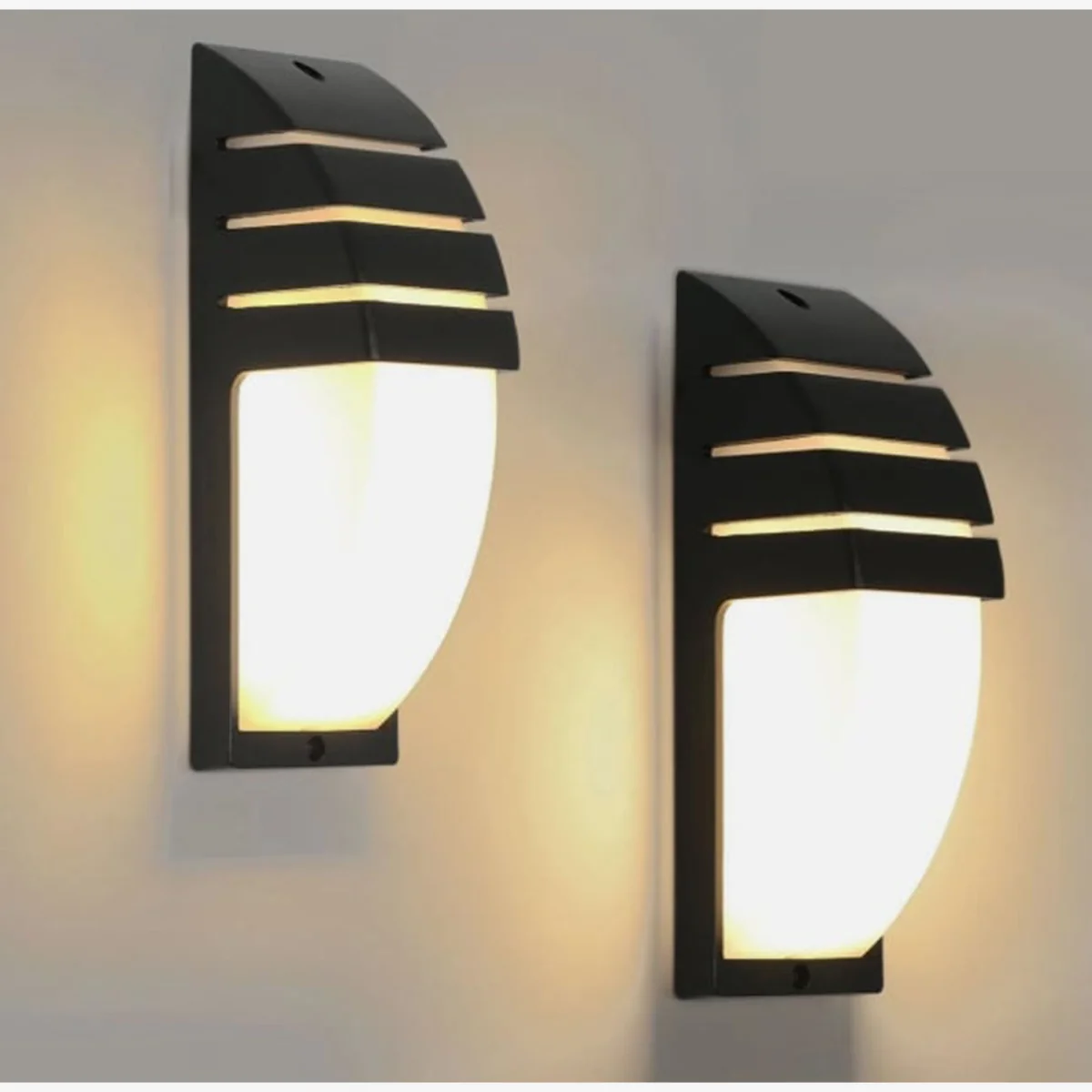 Outdoor Black Wall Light Waterproof IP65 2 Pack – image 1