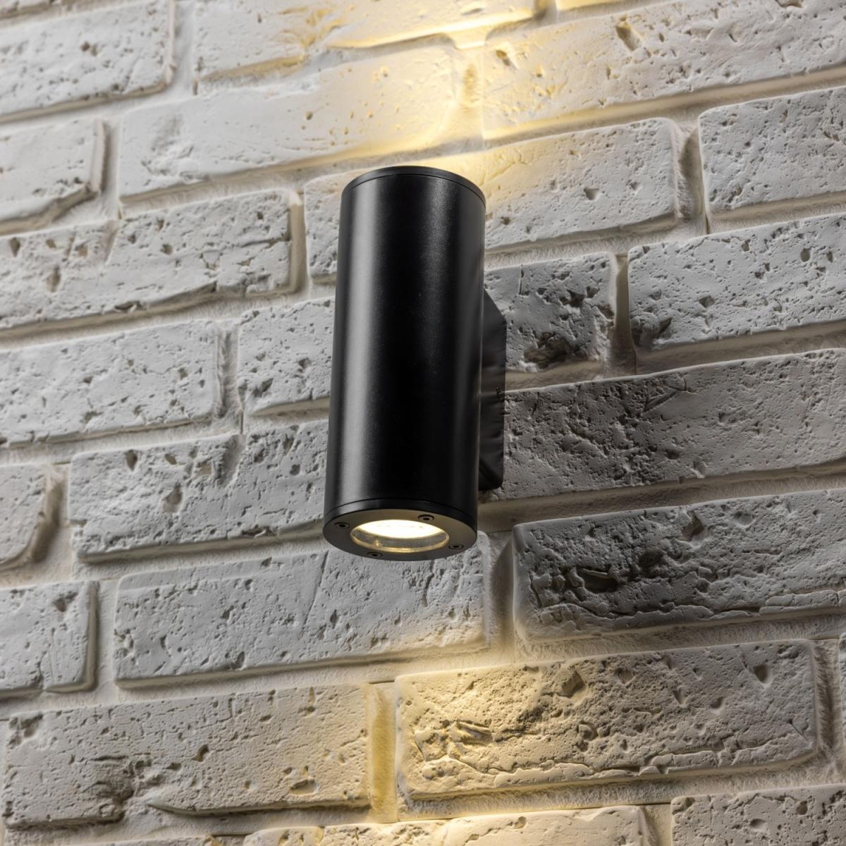 CGC SHERRI Black Cylinder Outdoor Up and Down Wall Light - black – image 2