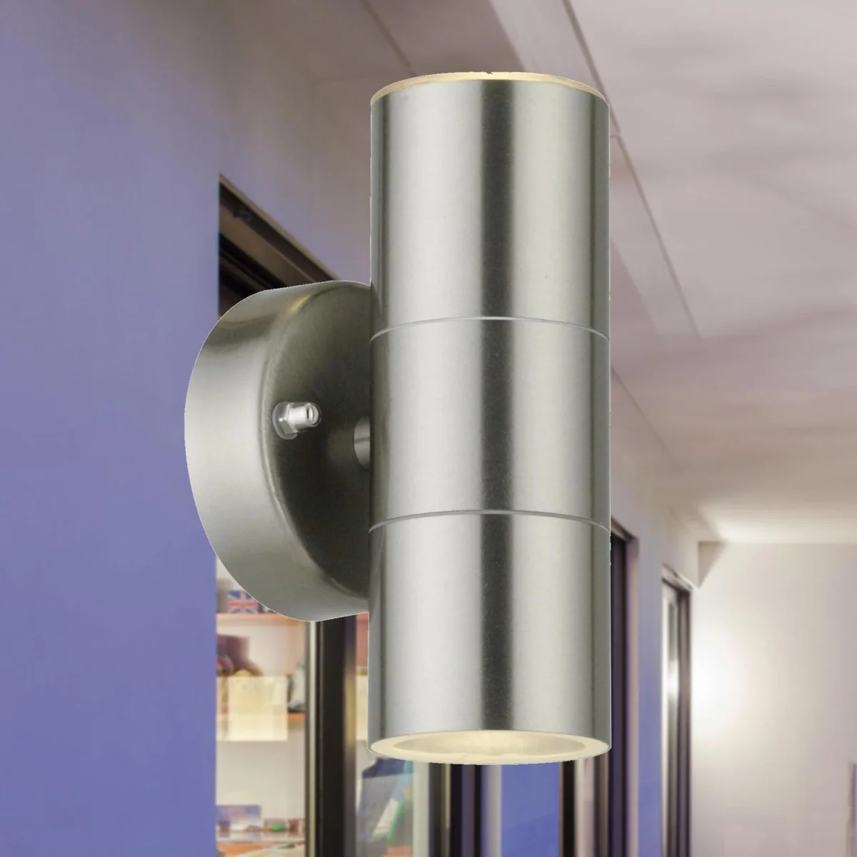 Blaze Stainless Steel Outdoor Up Down Wall Light - Stainless Steel & Clear – image 3