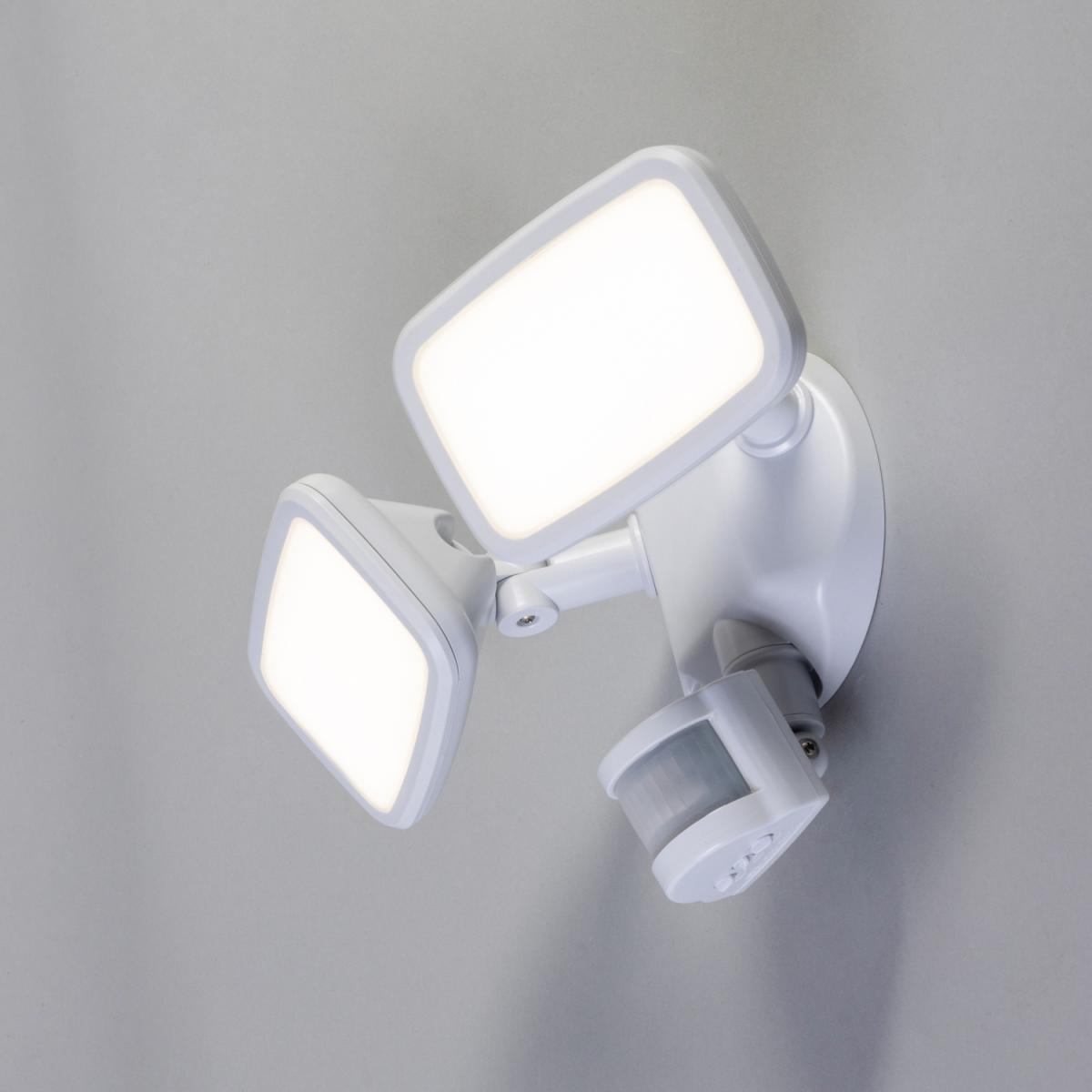 Alma Outdoor Twin Flood Light with PIR Sensor - White – image 5