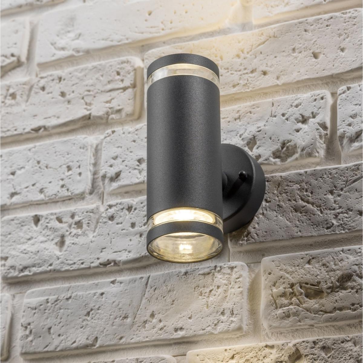 CGC JENNIFER Dark Grey Outdoor Up and Down Cylinder Wall Light - Grey – image 2