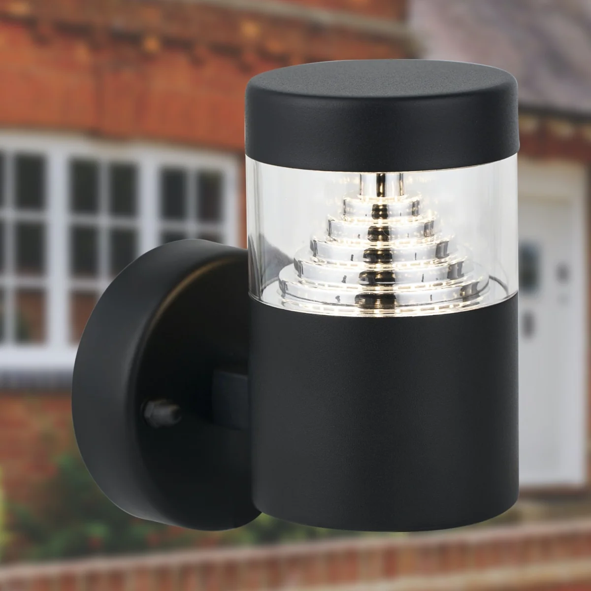 Pyramid Black Led Outdoor Wall Light - Black & Clear – image 4