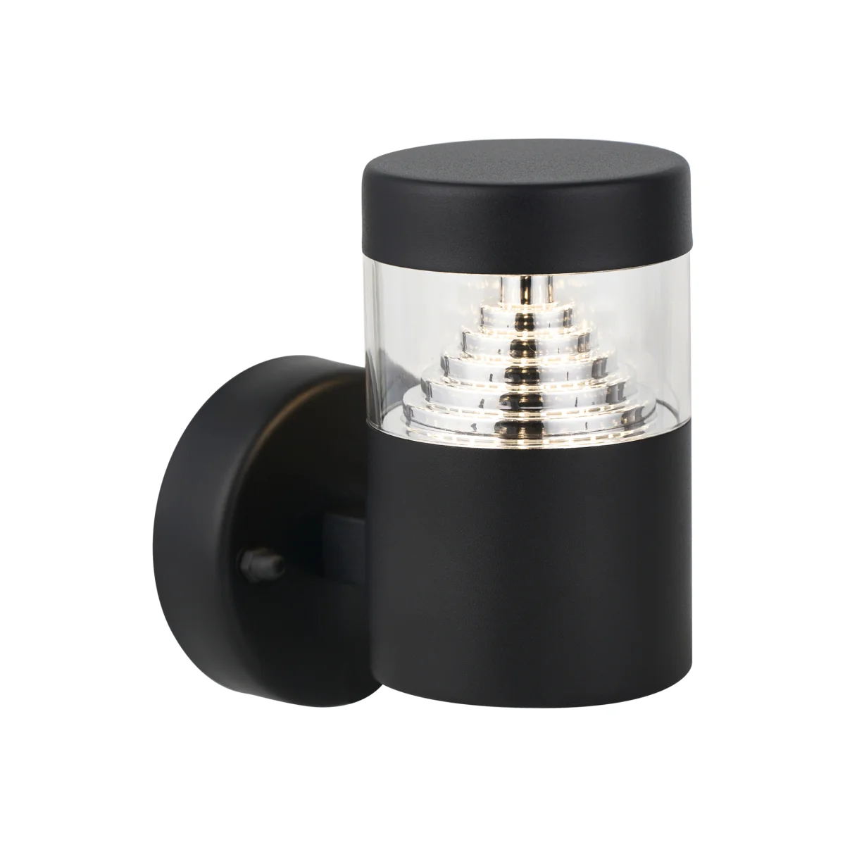Pyramid Black Led Outdoor Wall Light - Black & Clear – image 1
