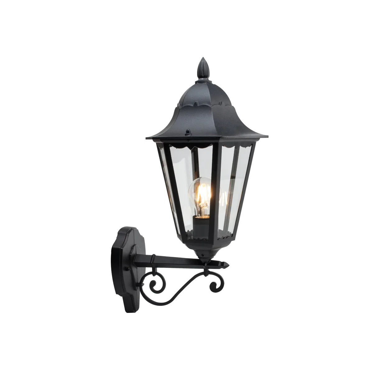 Mansfield Outdoor Wall Light - Matt Black And Clear Glass – image 1