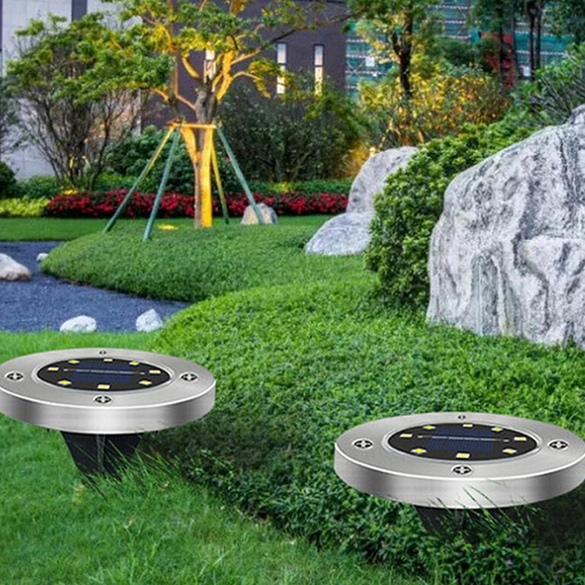 Set of 4 Solar Power Outdoor Lawn Lights - Sliver / 12 – image 2