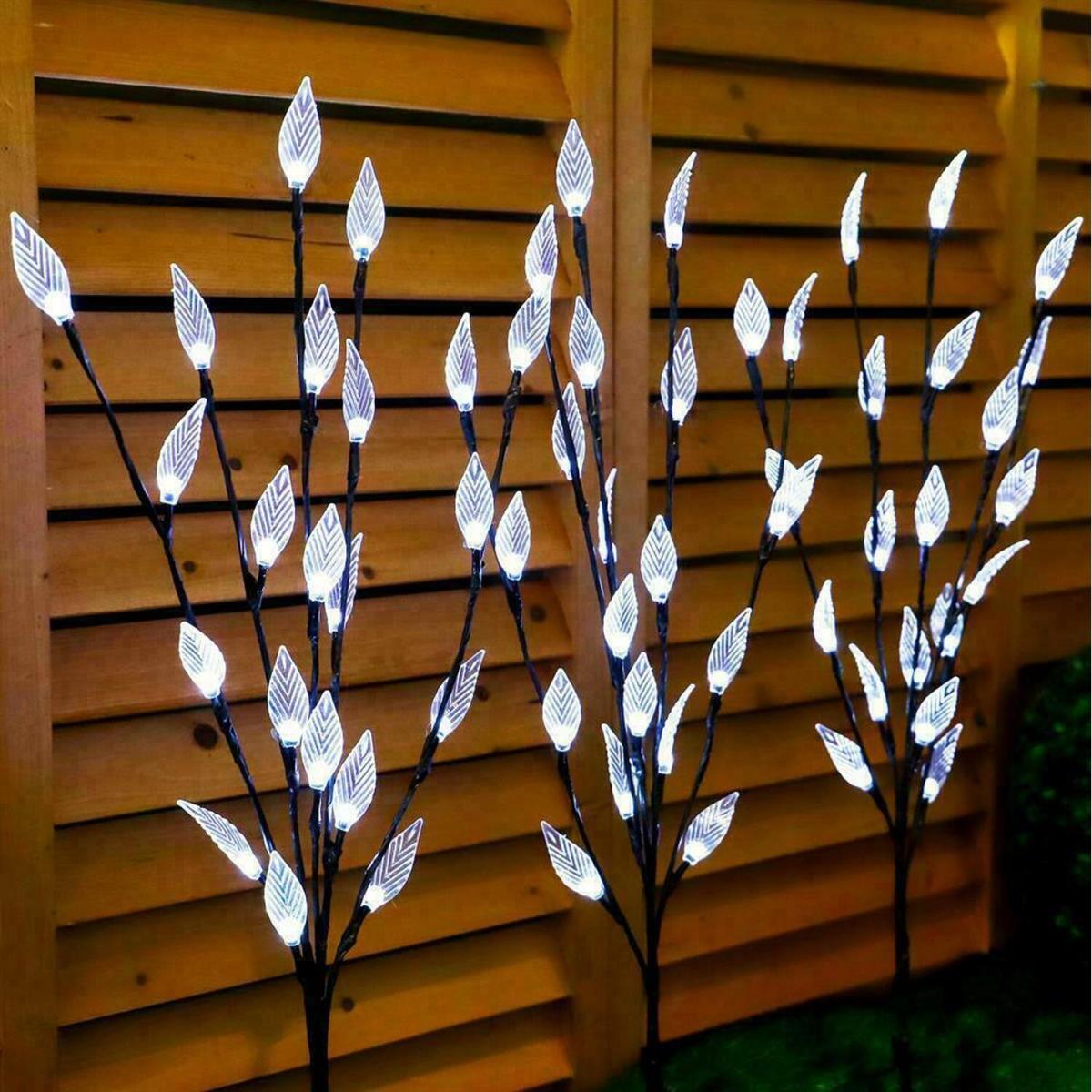 3PCS White Solar Powered Tree Leaf Branches  - White – image 3