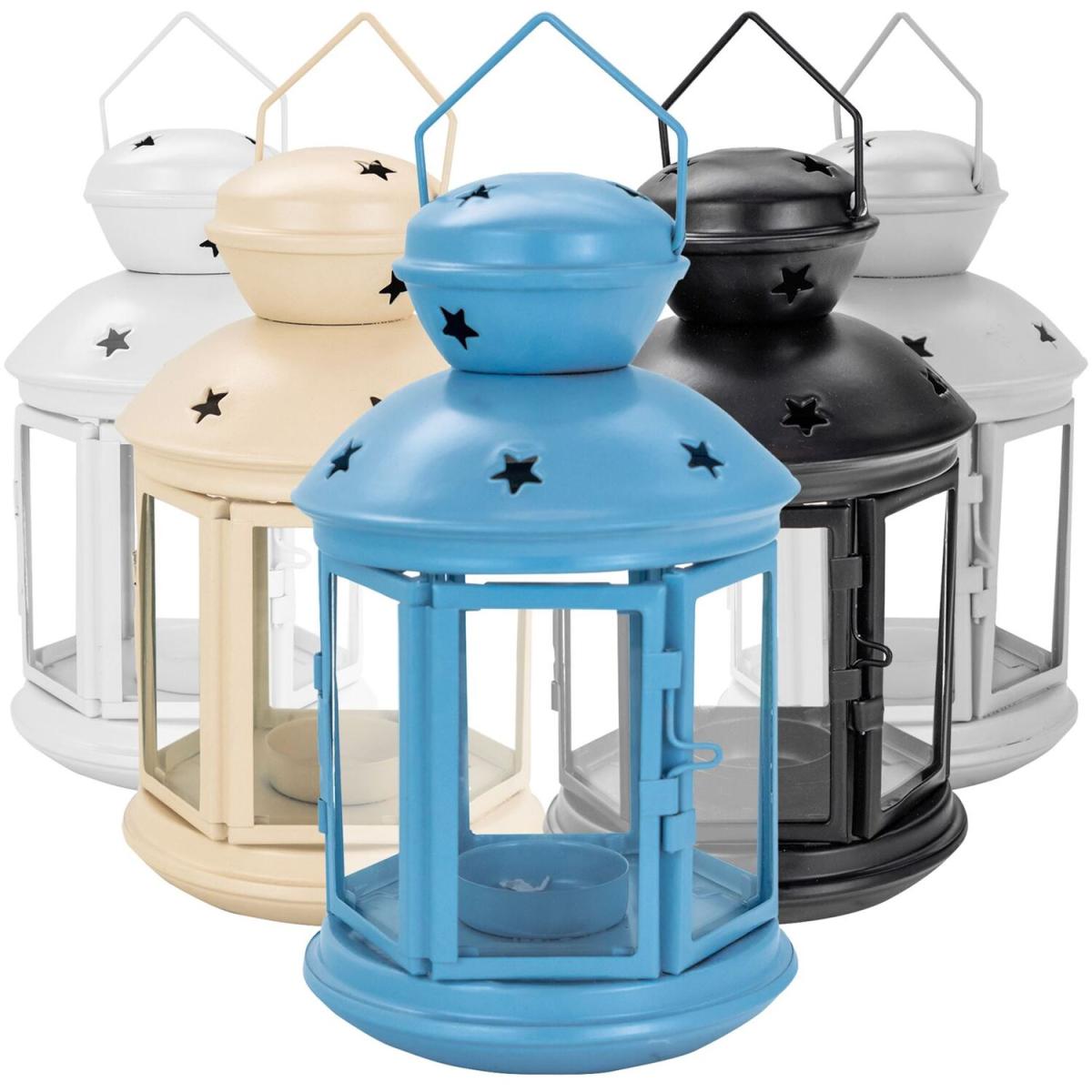 20cm Metal Hanging Tealight Lantern - Blue – image 4