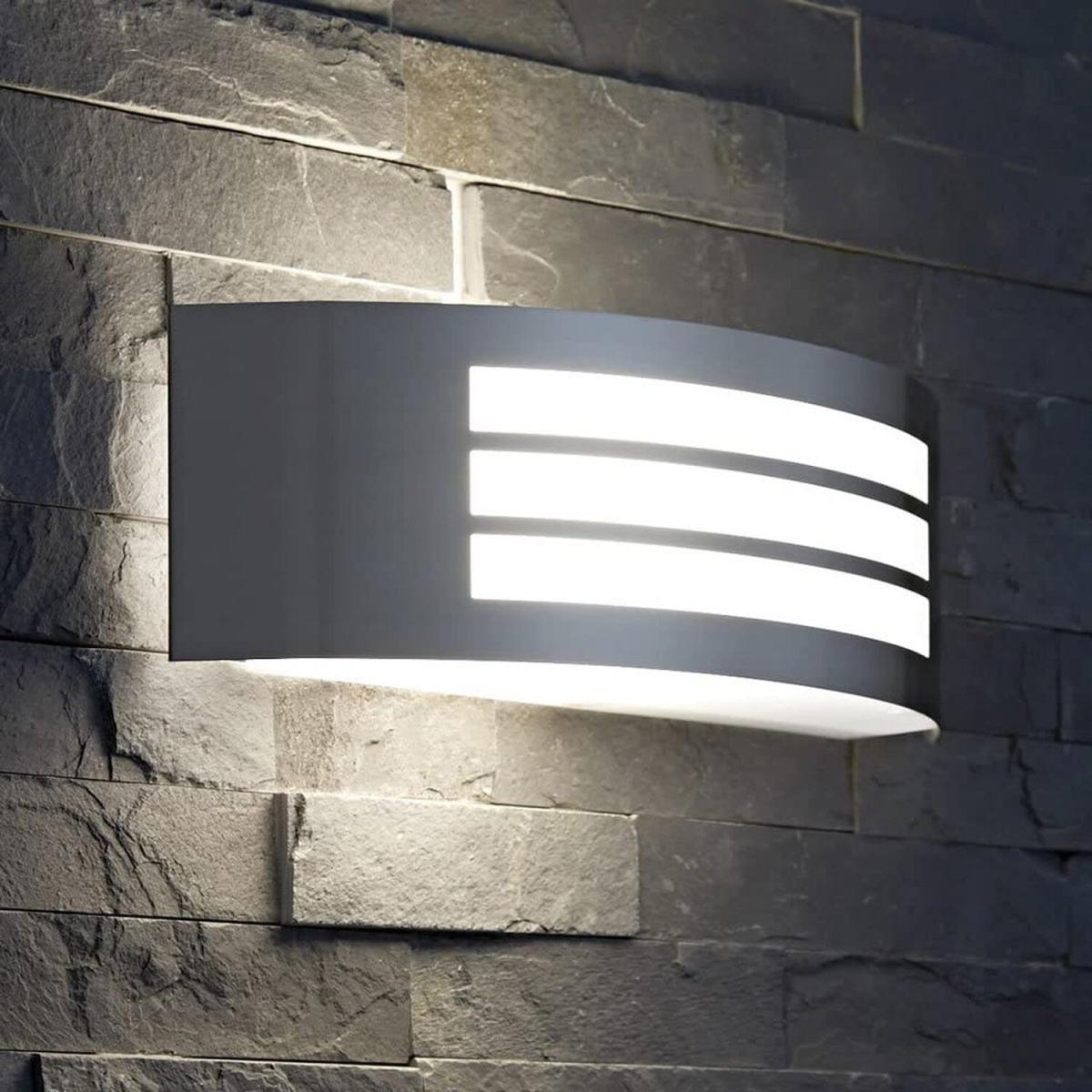 CGC STRIKER Stainless Steel Curved Arc Outdoor Wall Light - Silver – image 3